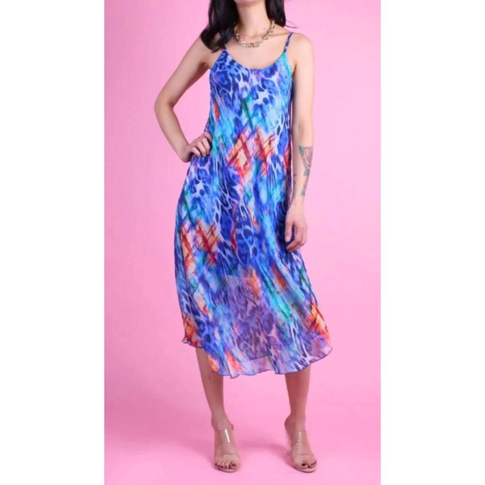 NEW GIGI MODA selvaggio miele midi dress in royal blue